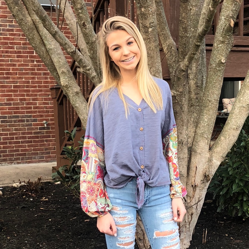Brand new Umgee Paisley Bubble long sleeve top